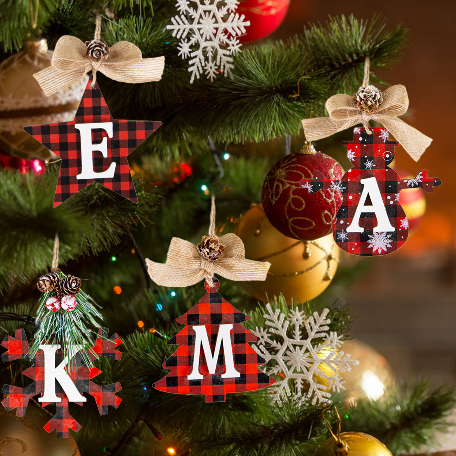 Creative wooden crafts small pendant Christmas gift Christmas decoration stitching wood products hanging decoration manufacturers wholesale