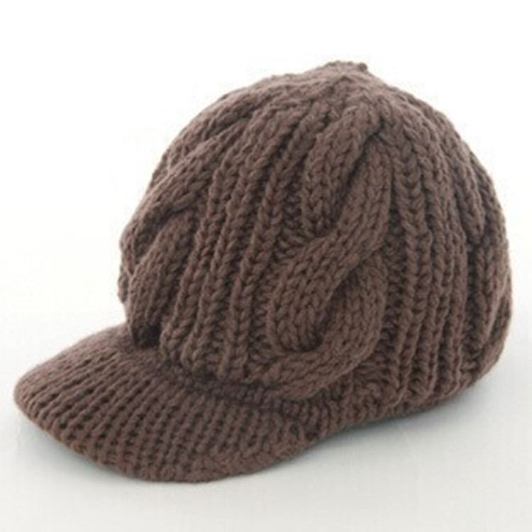2021 New Korean style autumn and winter women's wool hat knitted hat warm peaked cap brim twist hat wholesale