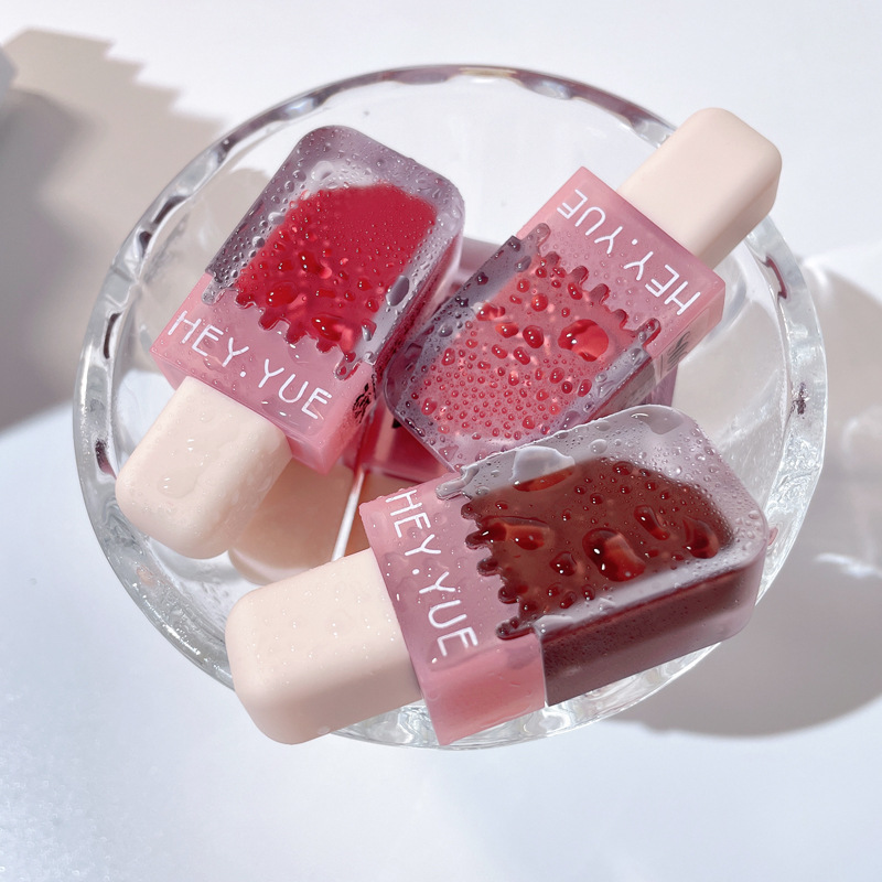 HEYYUE Ice Cream Lip Glaze Small Pudding White Lipstick Velvet Fog Matte Lip Mud Not Easy to Stick Cup Lip Gloss Parity