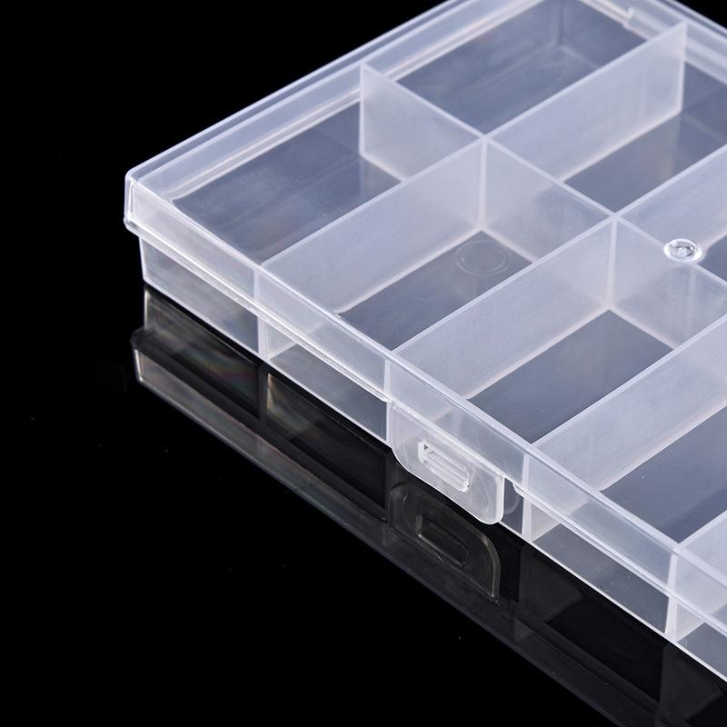 Fixed 10-grid transparent plastic box beaded jewelry packaging box jewelry parts organizing storage box anti-String grid box
