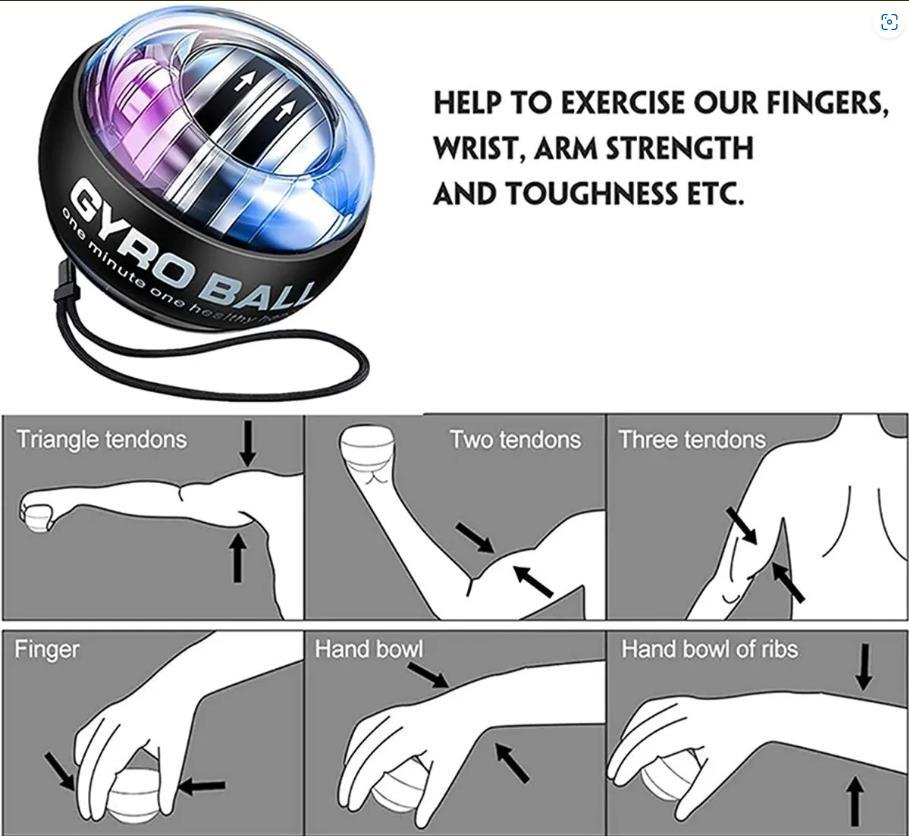 Wrist ball fitness top grip ball arm muscle training self-starting lights platinum Black Source manufacturers