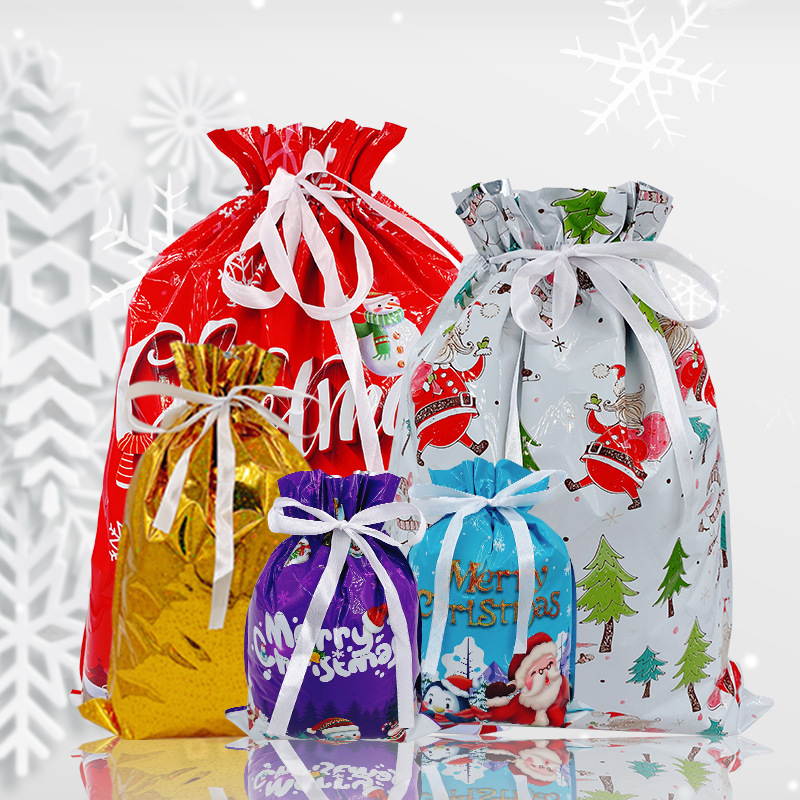 2024 Cross-border New Christmas Packaging Bundle Drawstring Gift Bag Santa Candy Gift Bag suit_voghion.com