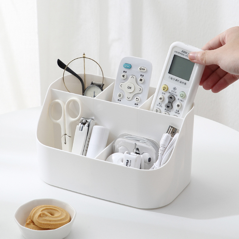 Desktop Makeup Storage Box Simple Split Remote Control Storage Rack Student Dormitory Stationery Sundries Arrangement Box