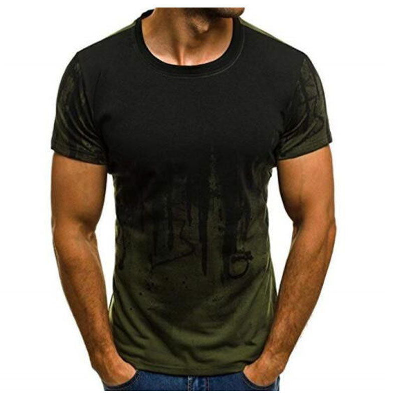 Cross-border summer men's 3D camouflage short sleeve plus size men's casual half sleeve T-shirt bottoming shirt one-piece delivery