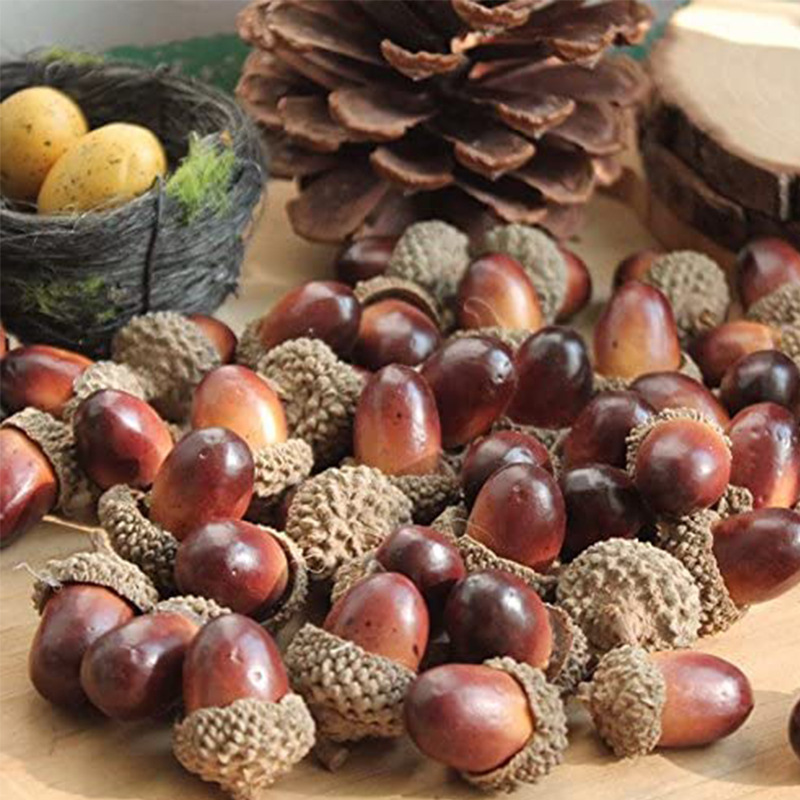 Natural Small Acorn Hazelnut Simulation Acorn Halloween Christmas DIY Decoration Accessories Photography Props