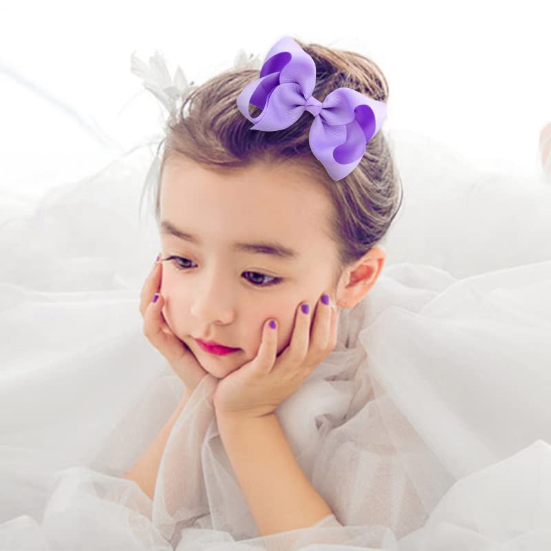Cross-border rib with children's hair clip warped flower bow headdress 4 inch bubble flower Amazon girl's side clip