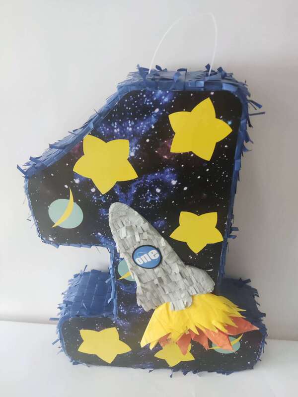 手作り宇宙数字1ピナタ子供誕生日パーティーゲーム砂糖道具叩き式pinata|undefined
