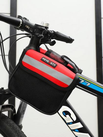 Bicycle Front Beam Bag Mountain Bike Mobile Phone Storage Bicycle Front Trailer Handle Bag Waterproof Hanging Bag Riding Equipment Accessories