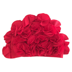 Women's Swimming Cap Plus Size 3D Three-dimensional Petal Craft Flowers European and American Fashion Big Flowers Adult Hair Care Korean Style Shu