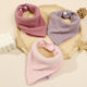 European and American Amazon Hot Selling Four-Layer Cotton Gauze Slippery Towel Baby Triangle Towel Color-Spliced Baby Bib Bib