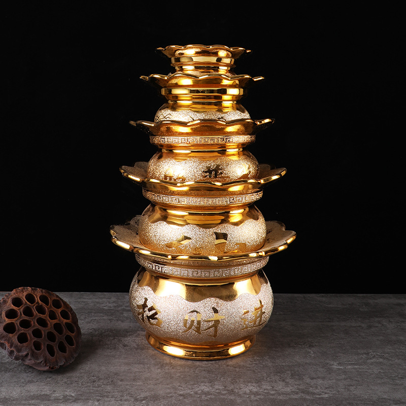 Sha Jin Furnace Enclosure Incense Furnace Incense Furnace Ceramics Household Buddha Serving Indoor Buddha Supplies Incense Furnace Bowl Incense Furnace Enclosure