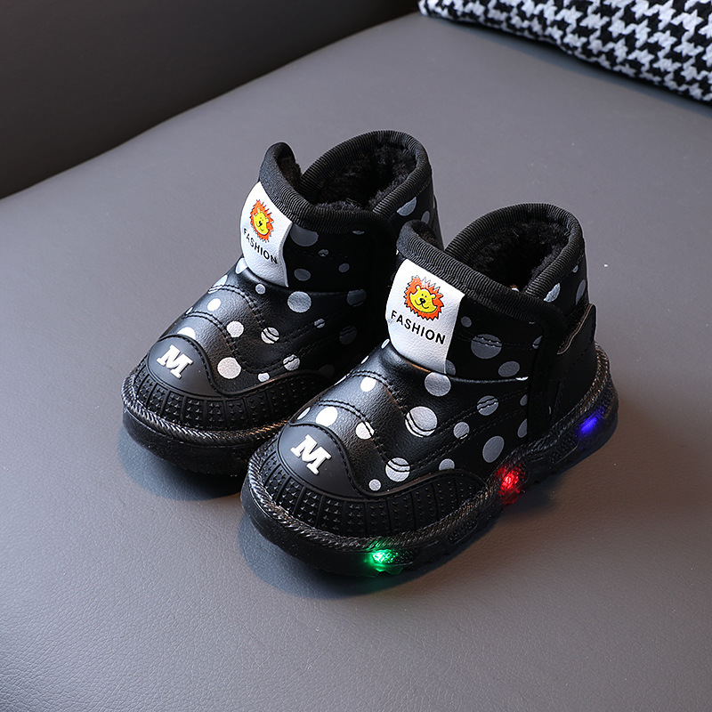 Light-up Snow Boots Women 1-6 Years Old 3 Boys Velvet Padded Cotton Shoes Toddler Shoes Baby Soft-soled Toddler Shoes Tide_voghion.com
