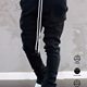 Cross-Border Men's sports casual Four Seasons long flared pants slim lace elastic waist solid color trousers