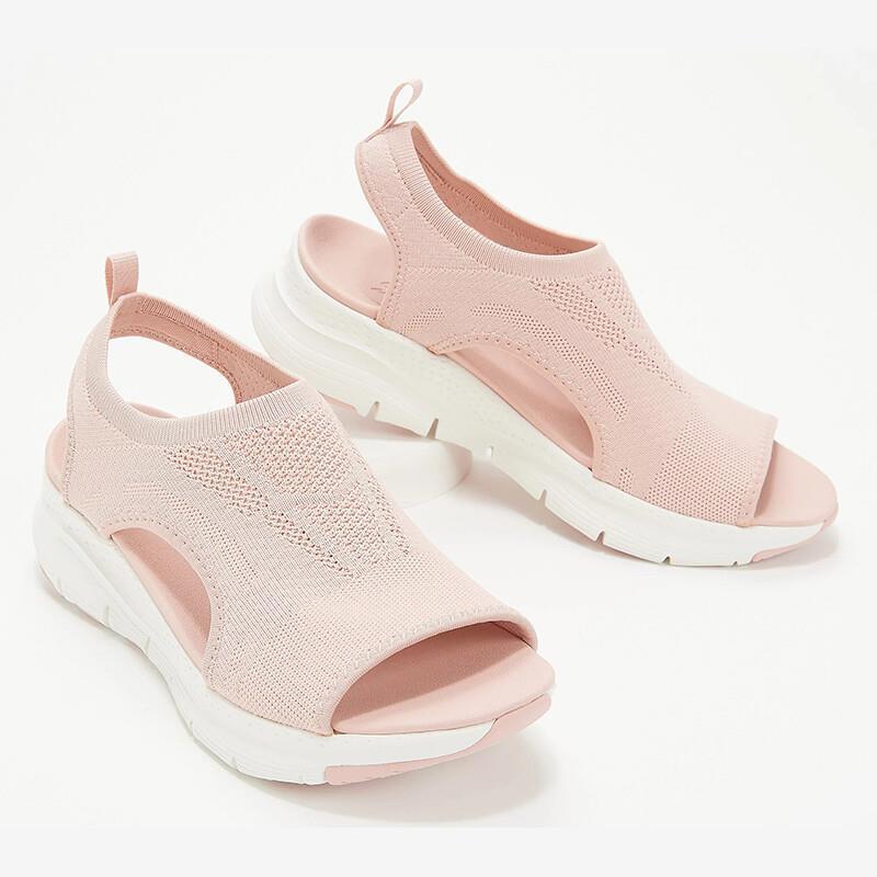 Foreign Trade Shoes 2021 Autumn New Cross-border Sandals Large Size Casual Sports Women's Shoes Flat Fly-knit Fishmouth Shoes for Women