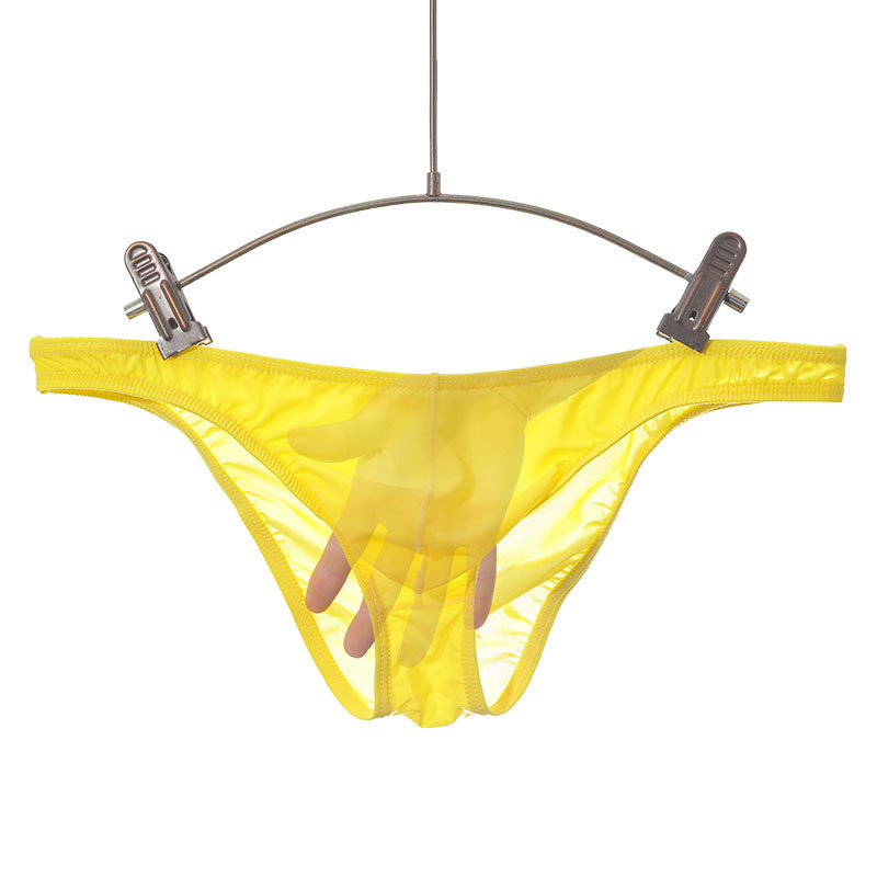 新商品の透明な男性の三角のズボンの小さい三角のズボンのセクシーな趣味のgay低腰の氷の糸の超薄いt字のズボンは国境を越えます。|undefined