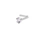 L-bar heart-shaped white zirconium nose nail