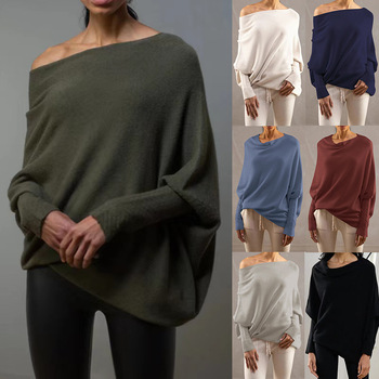 Vendita calda transfrontaliera temperamento gilet senza maniche lavorato a maglia abbigliamento esterno da donna europeo e americano casual ampio colore solido lavorato a maglia top_voghion.com