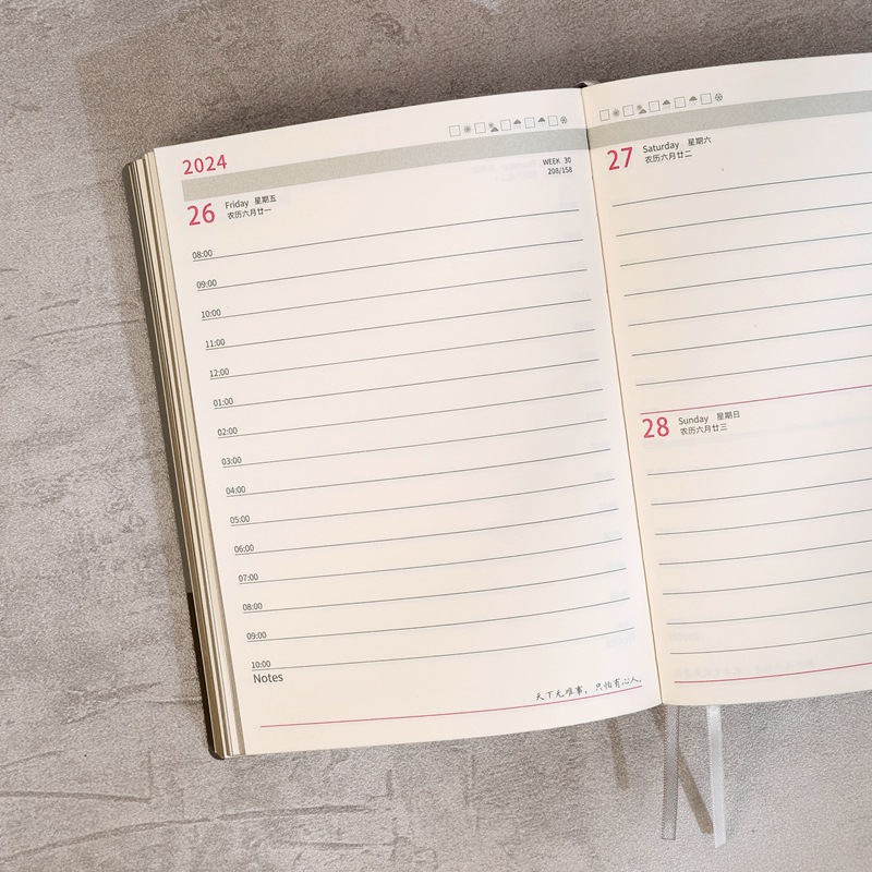 High quality A6 calendar book Portable efficiency manual portable time management Daily plan notebook
