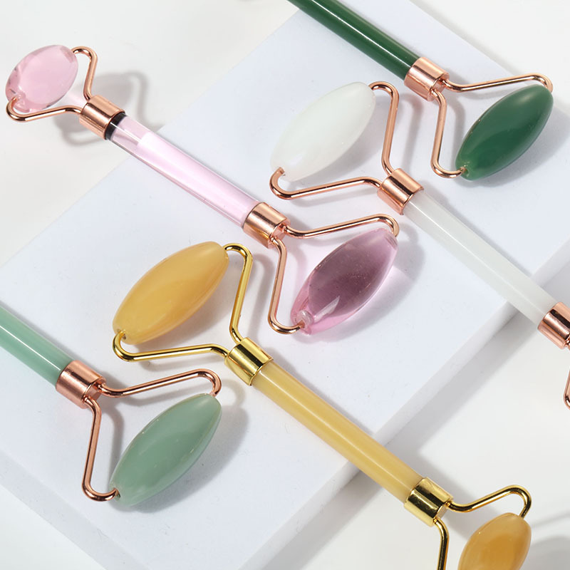 Metal Manual Double-headed Jade Roller Beauty Salon Massager Face Relaxation Massager Face Lifting and Scraping