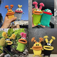 Маленький шерстяной чехол для ключей ручной работы, забавный большой рот, странный милый колбасный рот, автомобильный чехол для ключей, женский