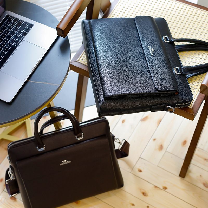 Factory wholesale new handbag shoulder slung retro simple large capacity cross-border custom computer briefcase men
