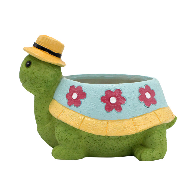 New in stock turtle flower pot decoration outdoor courtyard cute animal landscape creative villa garden decoration sketch