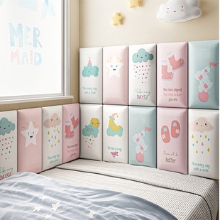 Bedroom Tatami Wall Sticker Baby Bed Stick Self-adhesive Baby Headboard Wall Mat Children's Room Anti-collision Soft Bag Wall Sticker