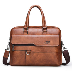 2023 Foreign Trade New Business Casual Horizontal Briefcase Korean Style Shoulder Crossbody Men's Bag for Business
