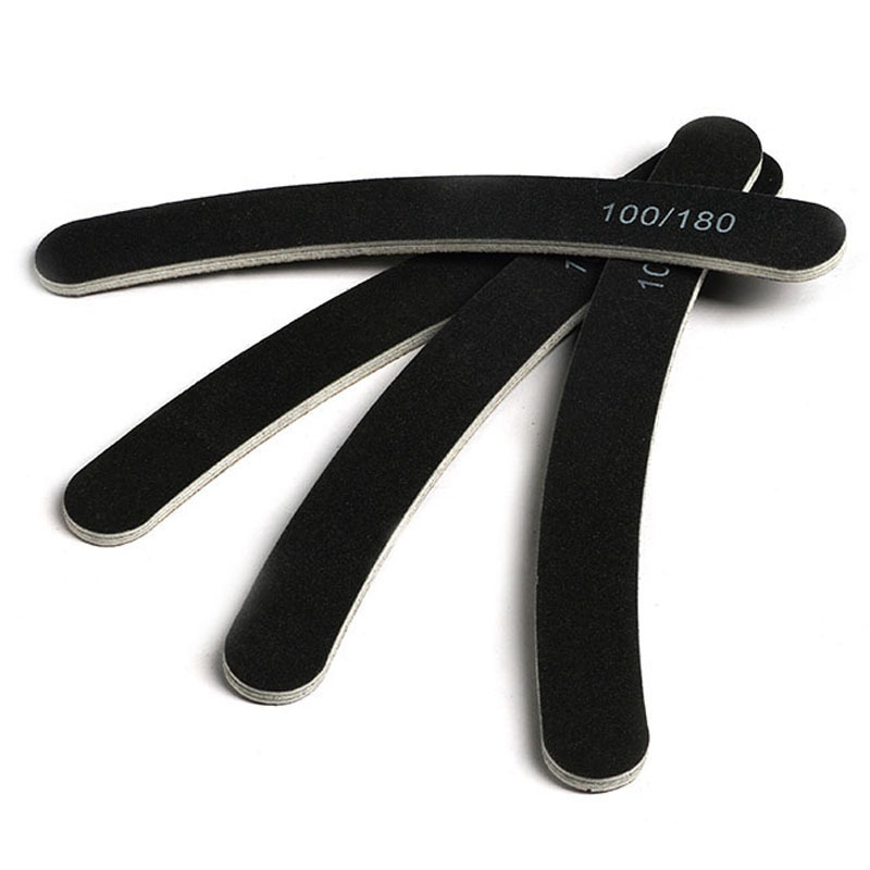 Nail Polish rubbing strip 17.8cm black sand nail file strip eva red core 100/180 double-sided frosted nail file