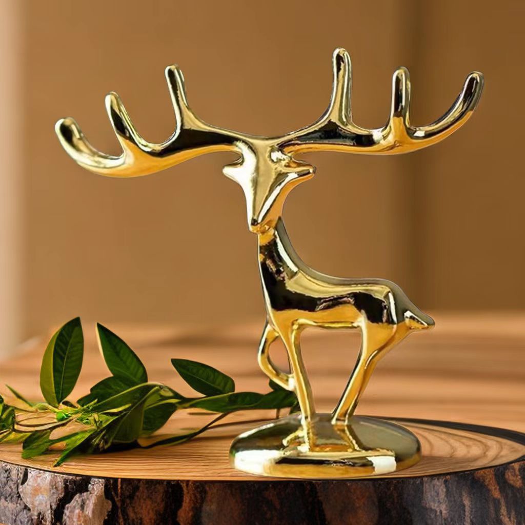 Creative light luxury zinc alloy deer decoration tissue box candy box decoration home lighting accessories smoke extinguishing cylinder cover