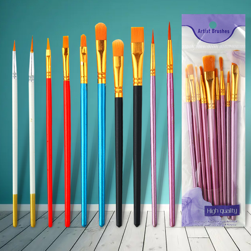 Cross-border nylon gouache watercolor painting brush oil brush suit red Rod Blue Rod Black Rod acrylic paint row pen