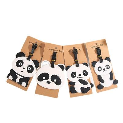 Travel boarding pass luggage Cartoon creative pvc panda line expression Li tag tag