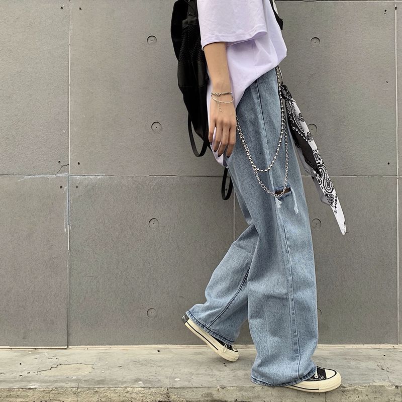 В Корейском стиле INS Harajuku BF Style Ретро хип-хоп Супер горячая пряжка на талии двухцветный шелковый шарф с цветком на талии двухслойный костюм с цепочкой для мужчин и женщин