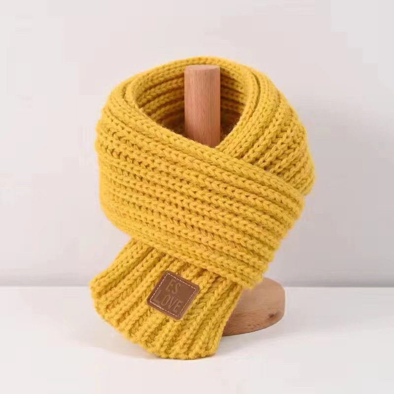 Children's scarf men's warm girl's thickened small scarf knitted Korean style boys' and girls' baby scarf autumn and winter