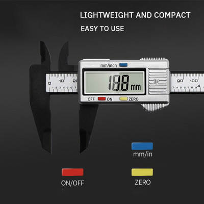 1 piece electronic digital display vernier caliper 0-150mm high strength plastic caliper measuring tool inner and outer diameter