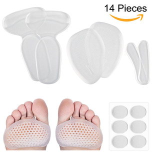 Cross-border Silicone Shoe Sticker Set Transparent Forefoot Cover Protective Pad Anti-wear Non-slip Heel Sticker Insole for High Heels