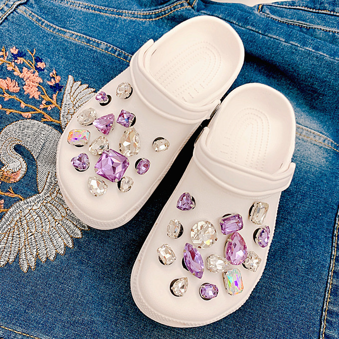 Shoes Diamond inlay diamond patch shoes accessories shoes high hole shoes decorative buckle cute three-dimensional flower accessories shoe buckle
