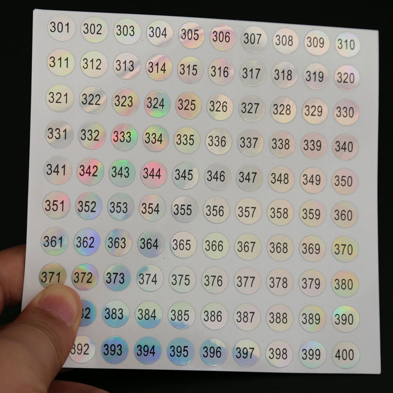 1-1000円形デジタルステッカーネイルカラー番号デジタルラベル番号ステッカーページ番号レーザー防水|undefined
