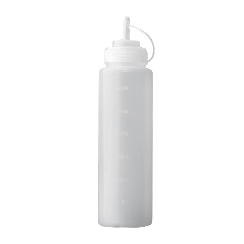 Extrusion sauce bottle tomato salad dressing transparent plastic pointed mouth extrusion type commercial oil jug seasoning sauce sauce sauce bottle set