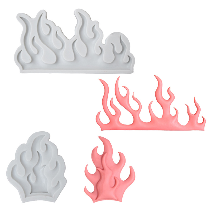 Qiokai cross-border flame fondant silicone mold ins edge flame cake edge baking mold chocolate mold