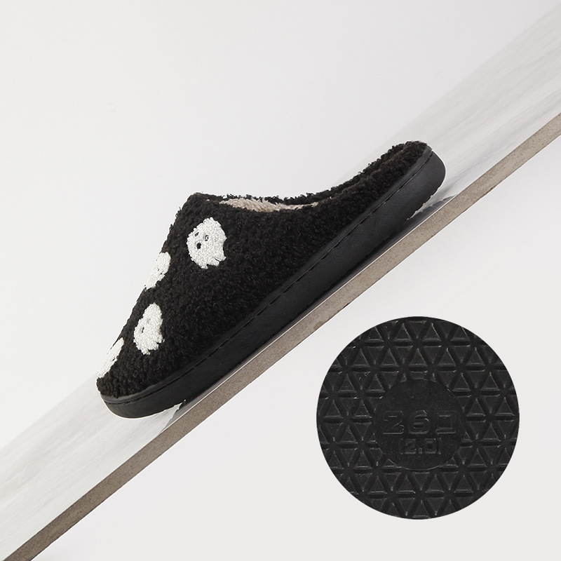 New comfortable home Ghost warm winter cotton slippers couple men and women thick bottom soft sole shoes thickened non-slip cute