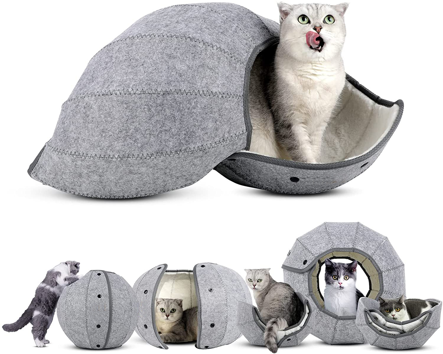 Foldable breathable pet bed cat kennel dog kennel cave tunnel semi-closed creative pet kennel cat mat cat and dog supplies