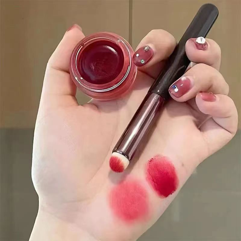 Nierle round head lip brush lipstick brush lip blooming brush multifunctional concealer brush matte lip brush portable makeup brush
