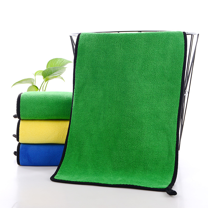 Coral fleece car towel fine fiber absorbent double-sided color thick large car cleaning towel can be printed logo wholesale