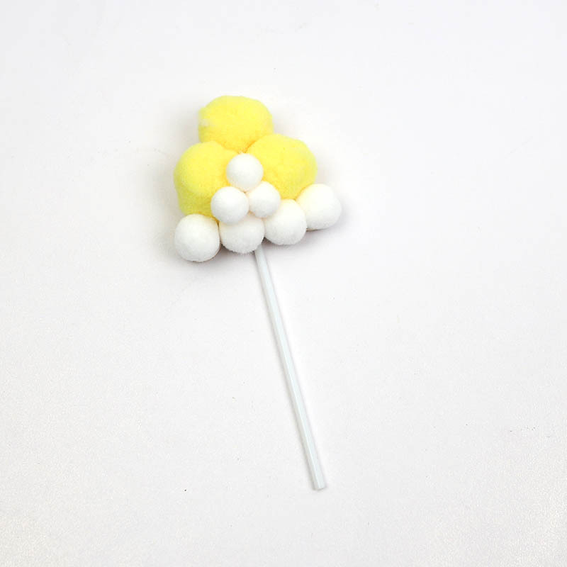 Plush ball Moon Star white cloud cake plug-in three-dimensional soft cute white cloud birthday dessert table cake decoration
