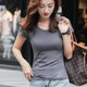 Smoke Grey T-Shirt Women's Short-sleeved Slim-fit Instagram Popular Summer Women's Clothing Hot Sale New Pure Cotton Tight T-shirt Top