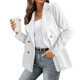 Amazon Independent Station Hot Selling European and American Women's Top 2022 Autumn and Winter New Jacket Solid Color Suit Button Jacket