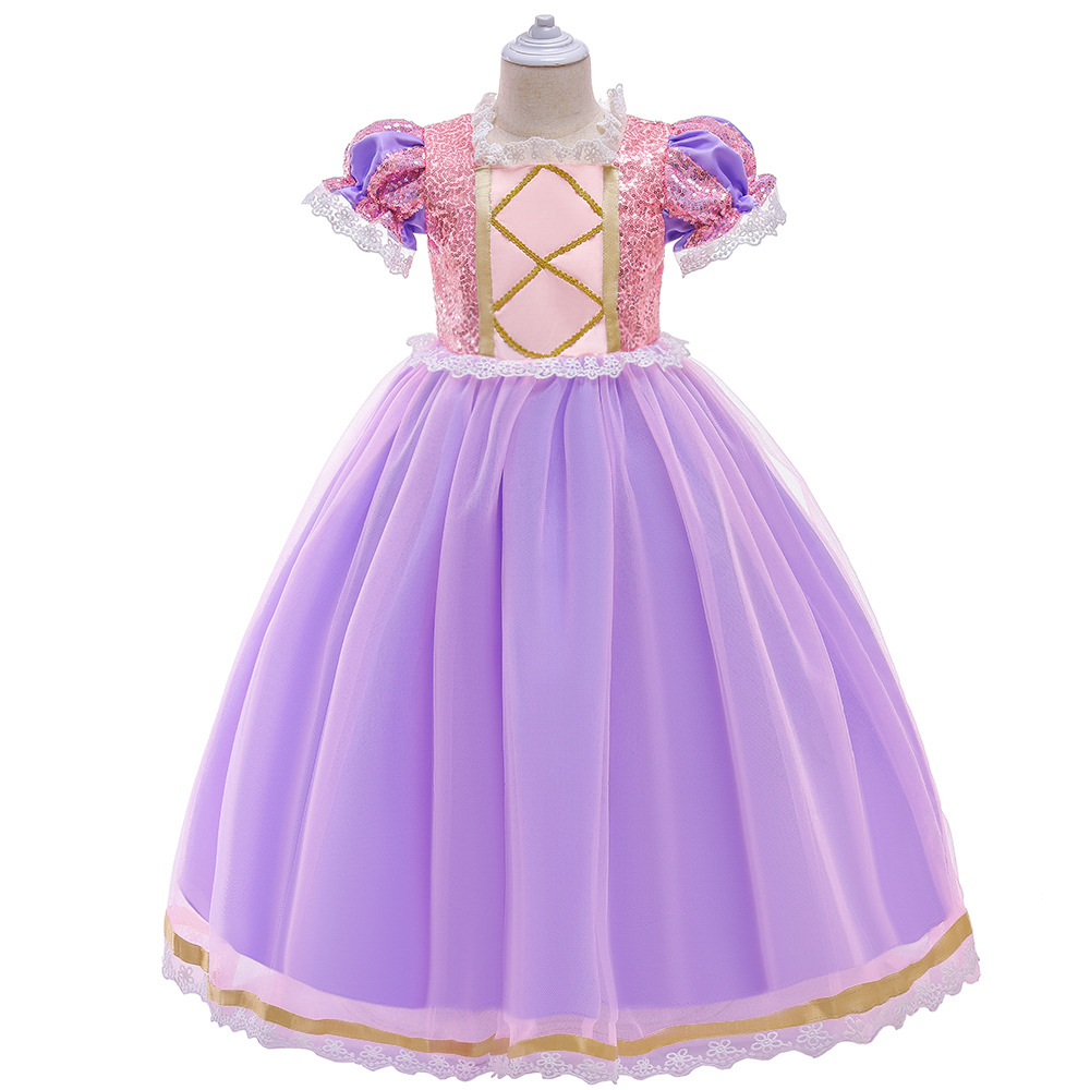Sophia Long Hair Princess Dress Halloween Frozen Girls' Dress Children's Formal Dress Girl Dress