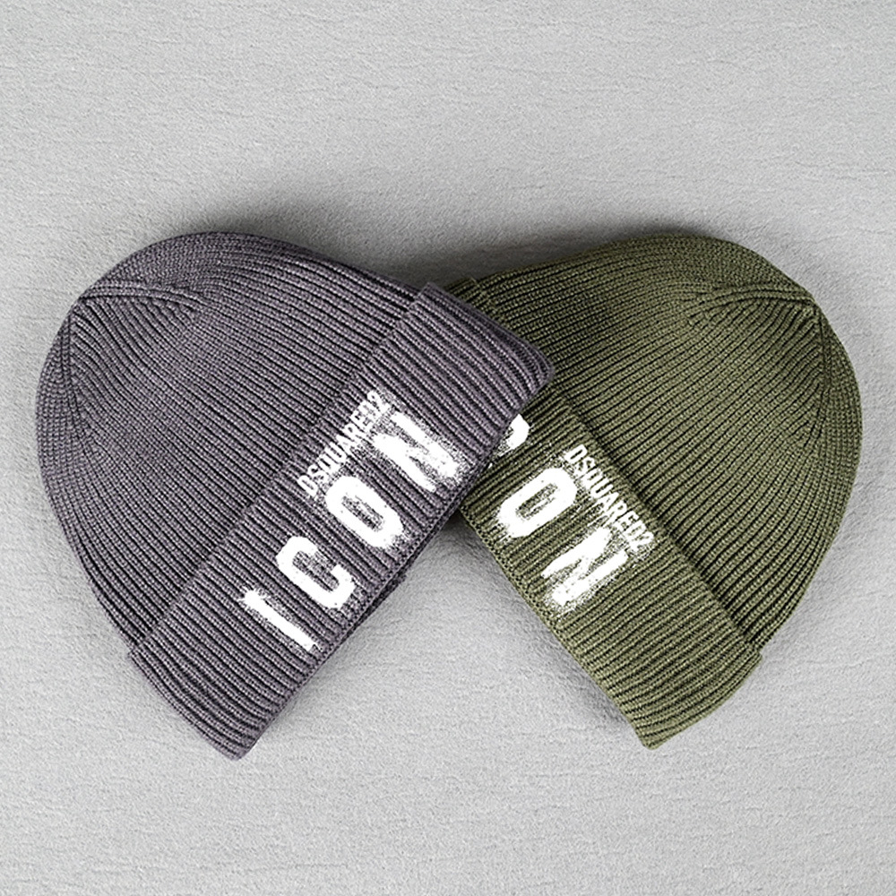 Cross-border supply DSQ2 cold-proof black hat men's autumn and winter knitted hat winter warm tide hat cold hat wool hat