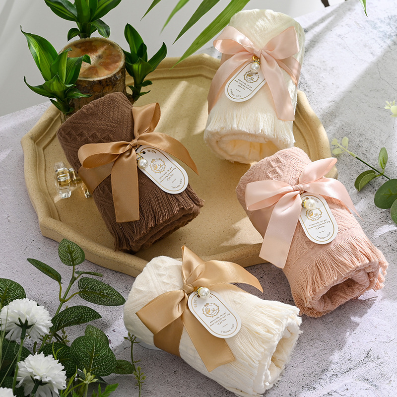 結婚花嫁のお土産創意流蘇タオルお返しプレゼント実用結婚式誕生日満月プレゼント|undefined